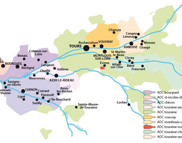 Plan vignobles de Touraine