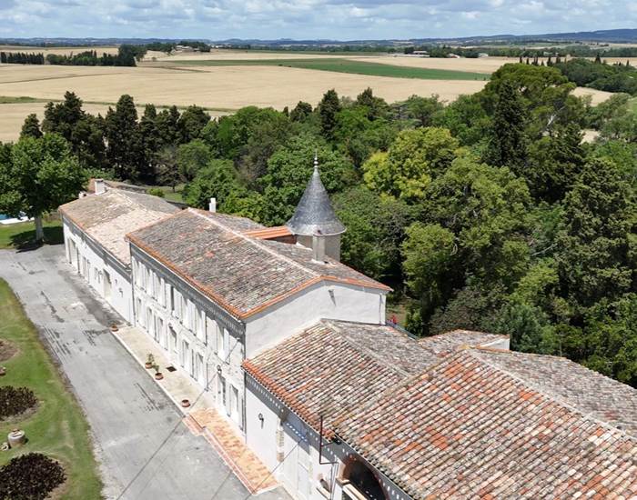 vue aérienne domaine de Lanis - Maison d'hôtes à Castelnaudary