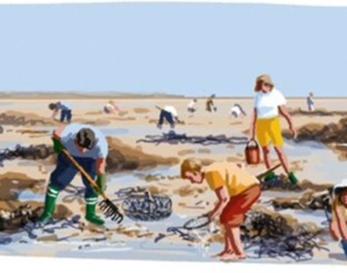 dessin groupe de pêcheurs à pied monsieur JEAN