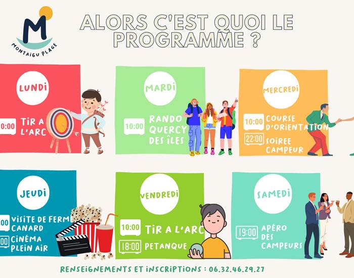 le programme des activités