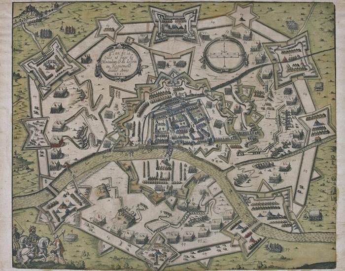 Magnifique plan du siège de Montauban (1621) conservé aux Archives Départementales du Tarn-et-Garonne