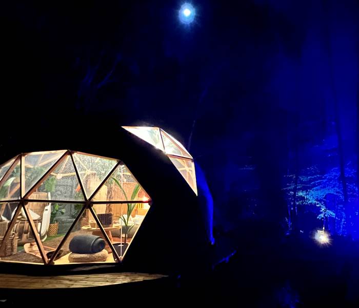 Dôme de nuit sous les étoiles