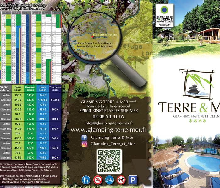 La brochure du glamping 2022 - recto