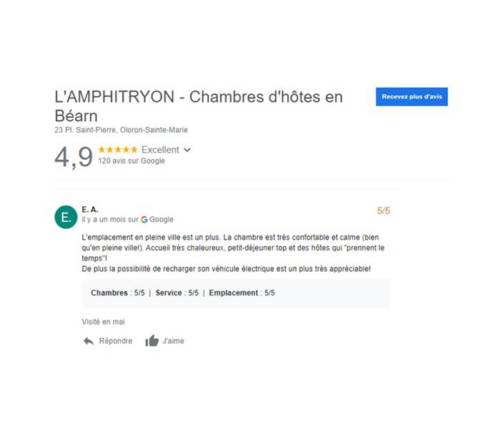 Chambres d'hôtes l'Amphitryon - Recharge pour VE, tout confort, accueil chaleureux