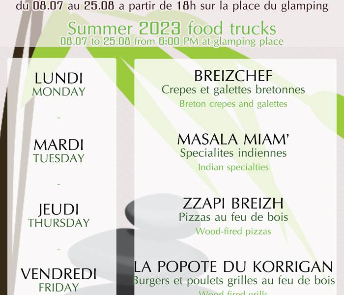 Foodtrucks de l'été 2023