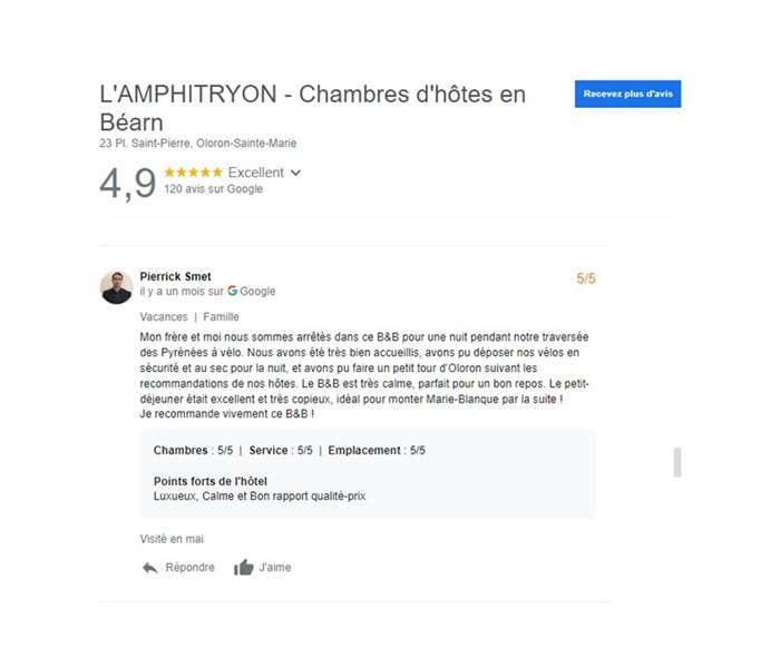 Chambres d'hôtes l'Amphitryon - Accueil Vélo, Luxueux, excellent petit déjeuner, très bon rapport Qualité/Prix