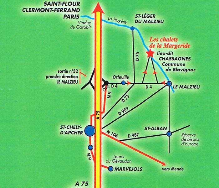 Les Chalets de la Margeride: Un accès rapide depuis l'autoroute A75