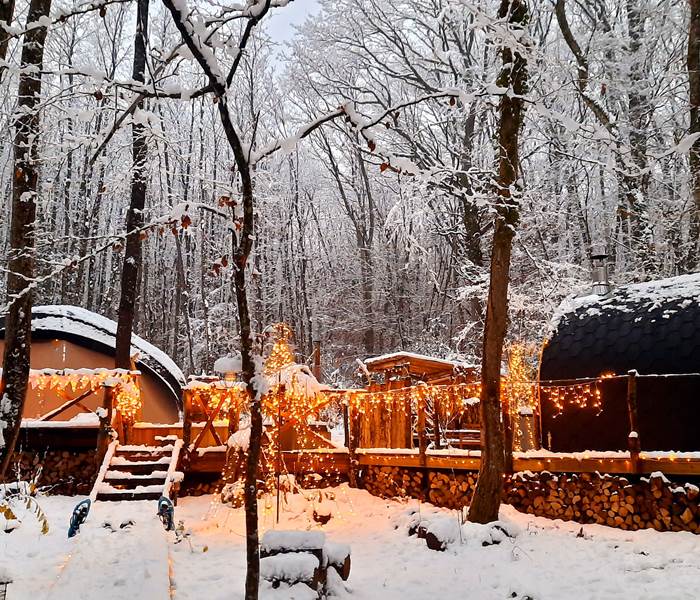 Logement insolite sous la neige