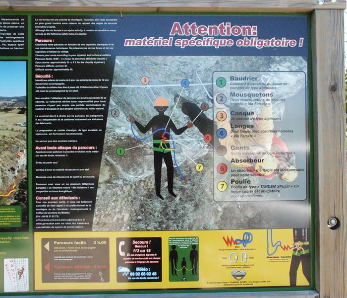 Les Chalets de la Margeride: Consignes Via Ferrata