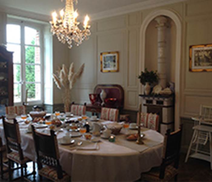 Salle à manger du Clos Saint Nicolas, ou sont servis les petits déjeuners