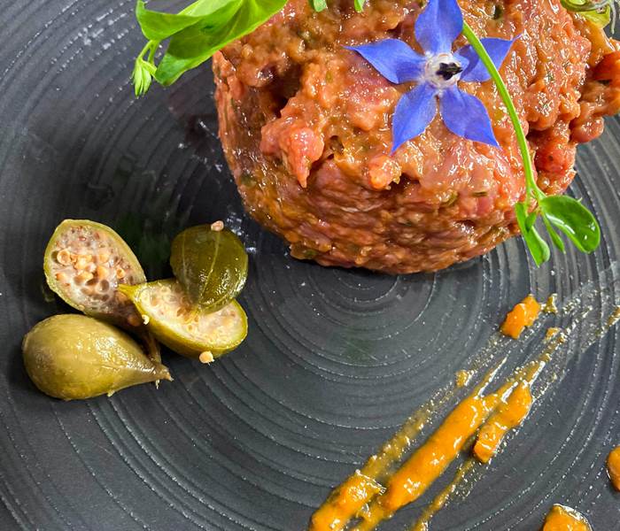 Tartare de boeuf - Restaurant la Brasserie à Treignac