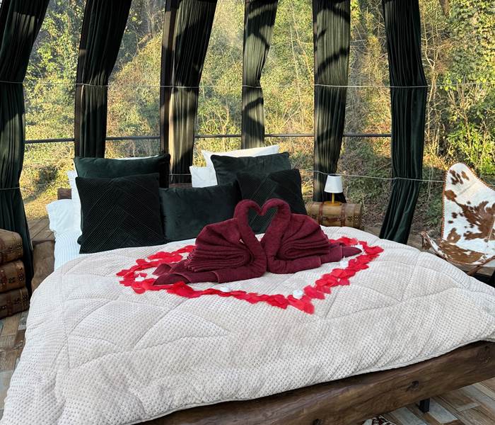 interieur bulle transparente pour nuit romantique proche de Lyon