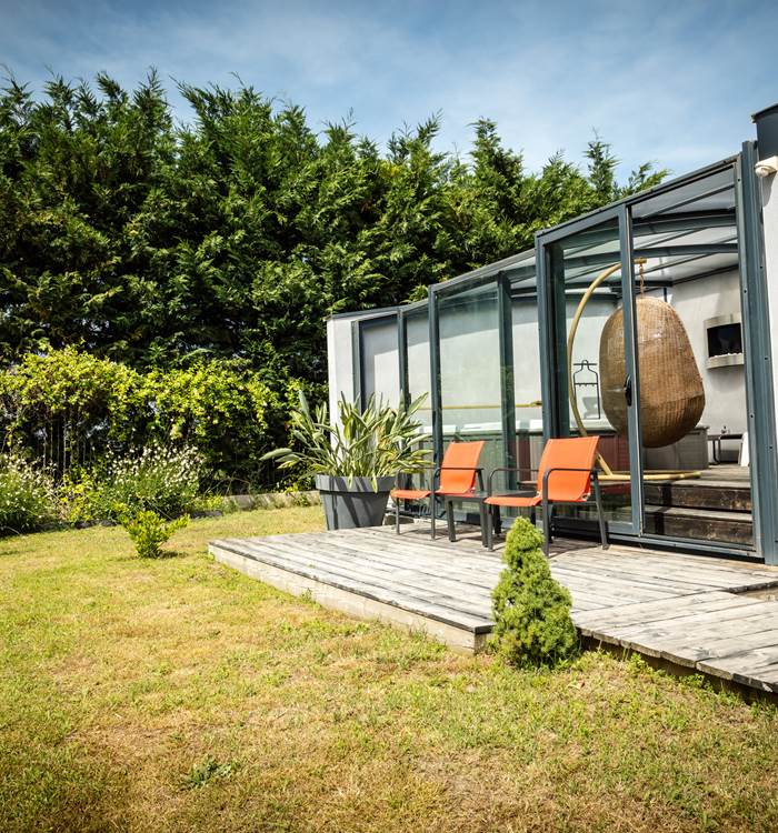 jardin et terrasse pour chaque suites d'hôtes luxe
