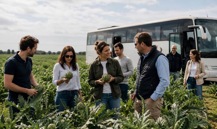 Visite champ d'artichaut Bretagne St Pol de Le´on 