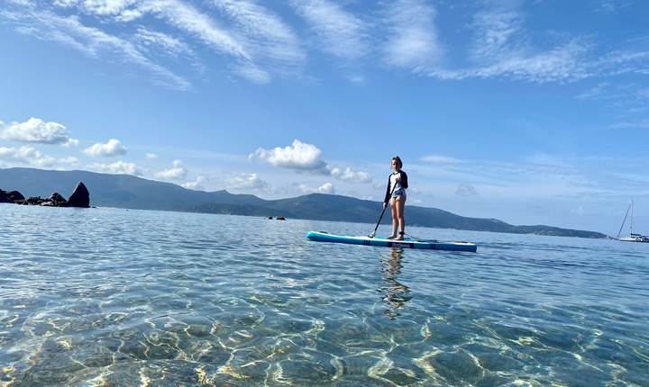 Initiation paddle plage Abbartello Corse