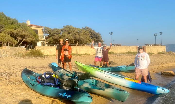 Abbartello canoe de mer kayak Corse pause gourmande plage d'arrivée