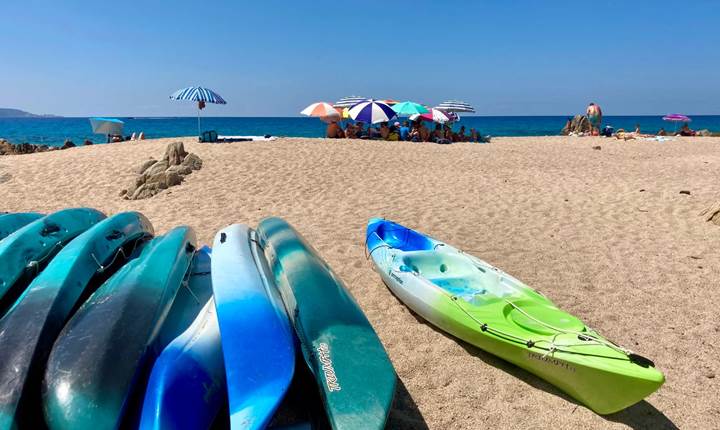 Location libre kayak 1 ou 2 place plage Abbartello Corse