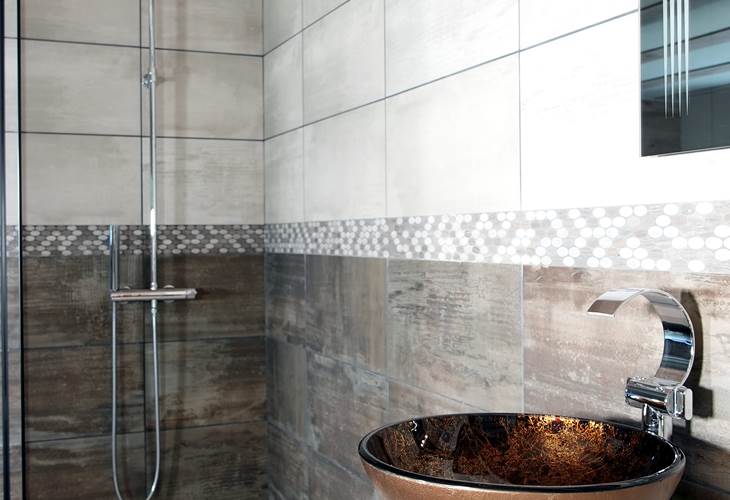 Douche à l'italienne - Vasque cuivrée