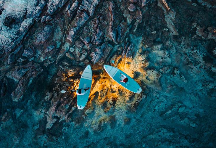 Paddle à assistance électrique sur la lagune de Thau