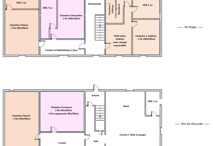 Plan Gîte Raisin Rose