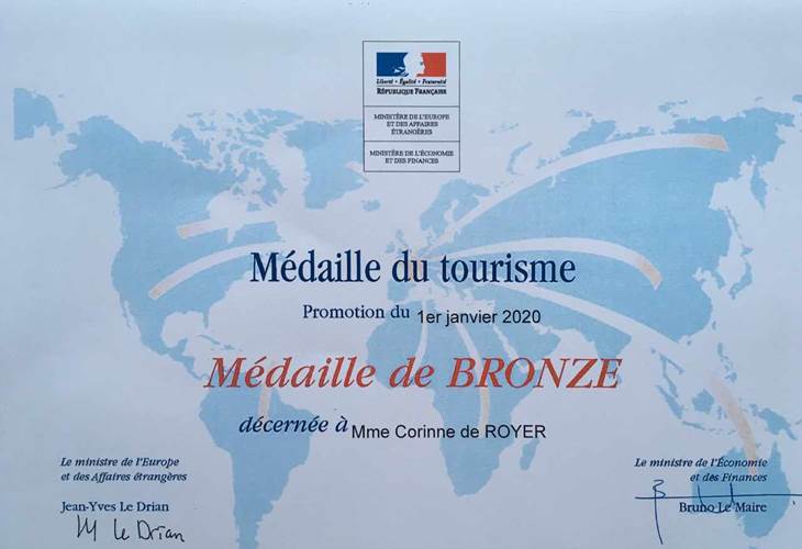 médaille du tourisme 2020