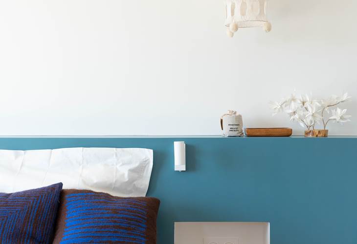 Tête de lit chambre bleue