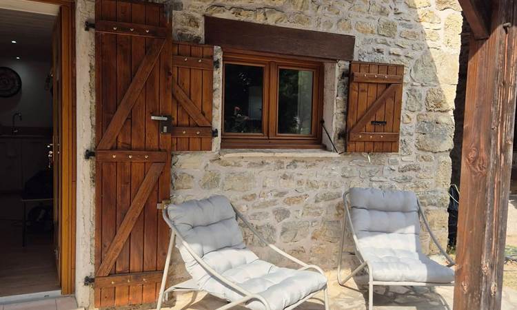 Terrasse avec transats