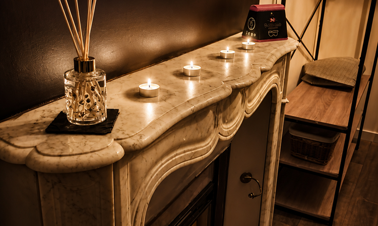 Cheminée chambre romantique