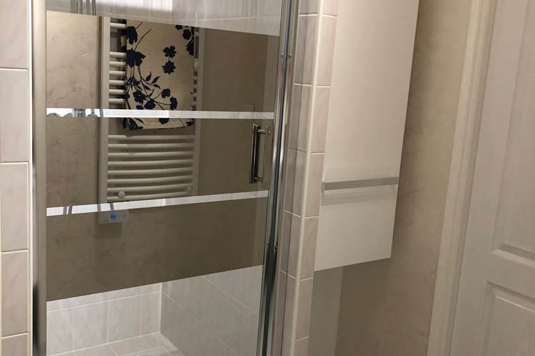 la douche avec porte vitrée