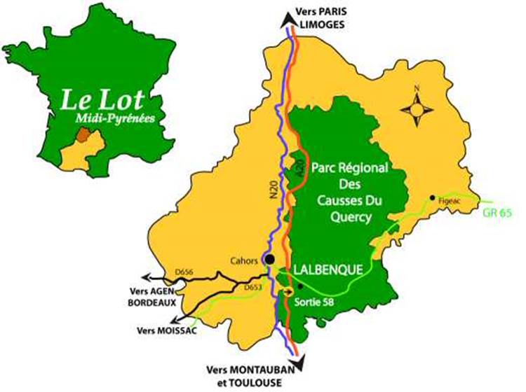 Plan du Parc Naturel Régional des Causses du Quercy