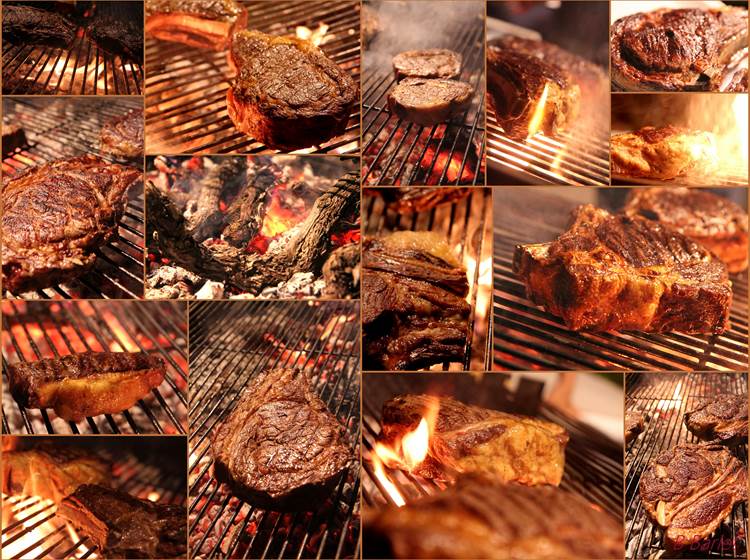 Les viandes, la spécialité de notre Chef Jules, une véritable passion - photo dégustation de différentes viandes bovines - Le Ranch des Lacs
