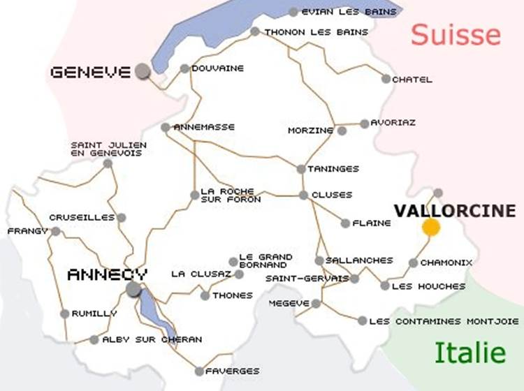 Vallorcine :  accès / access