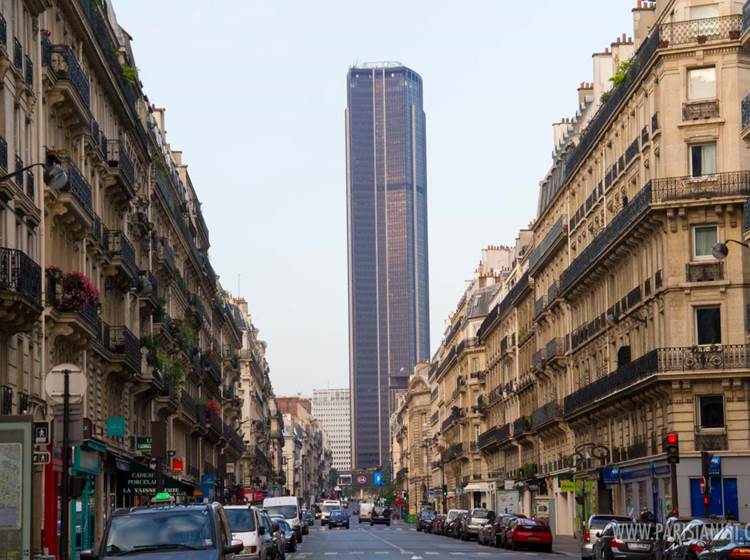 Vu de la Tour Montparnasse depuis la rue de Rennes