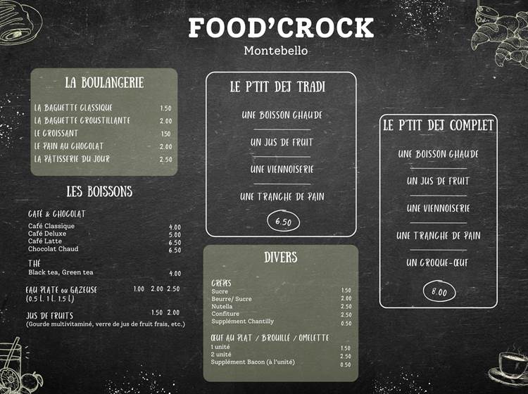 Menu foodtruck