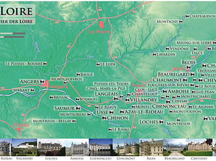 Carte des châteaux de la Loire