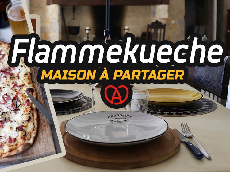 Chateau de Saint Chamarand, flammekueche, table alsacienne