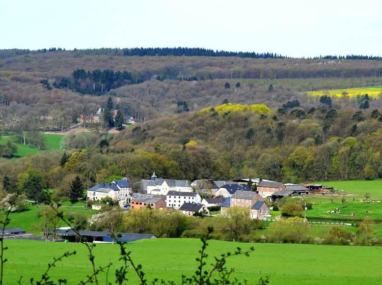 Le hameau de Xhignesse logé dans la verdure