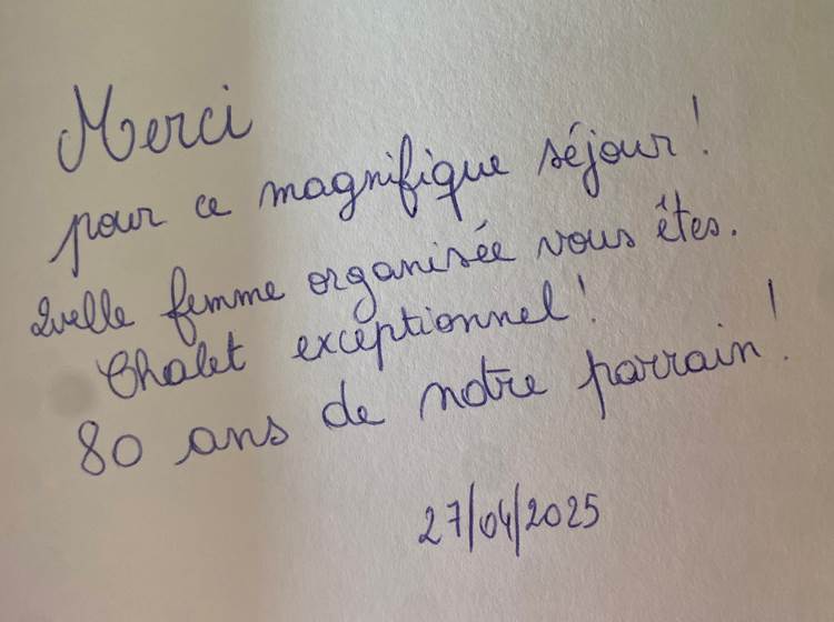 Petit mot laissé par les hôtes