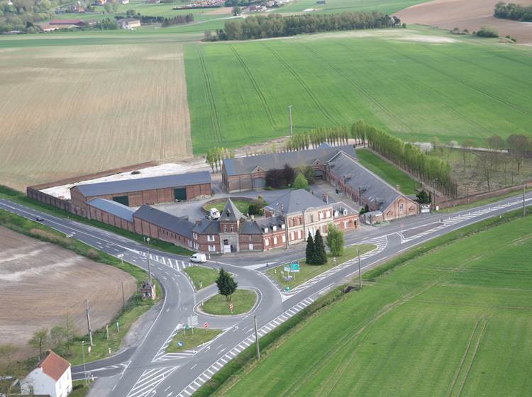 Vue aérienne de la ferme