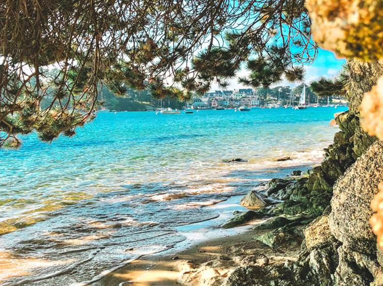 Vue sur l'Odet et le port de Sainte-Marine depuis la plage du Coq Bénodet