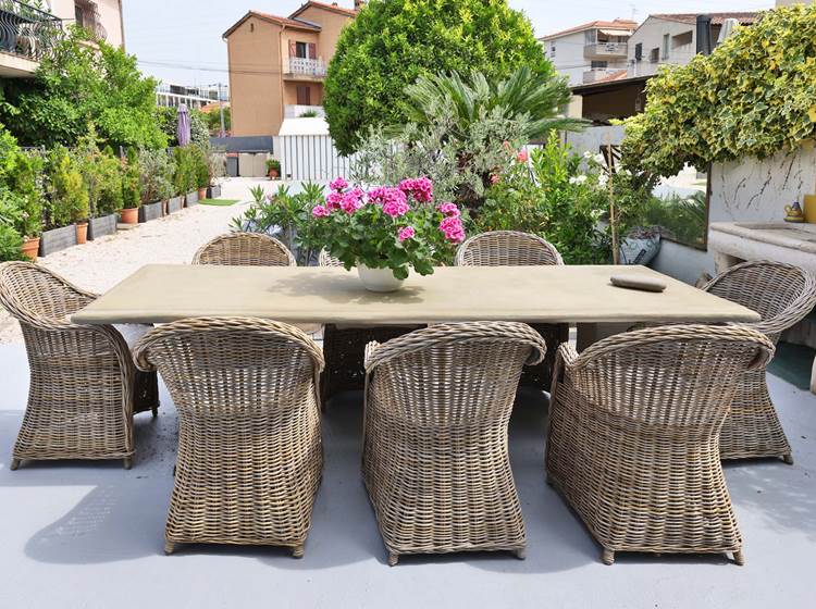 Terrasse commune pour petit-déjeuner