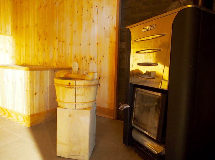 Sauna au bois de l'hôtel Transhumance et Cie