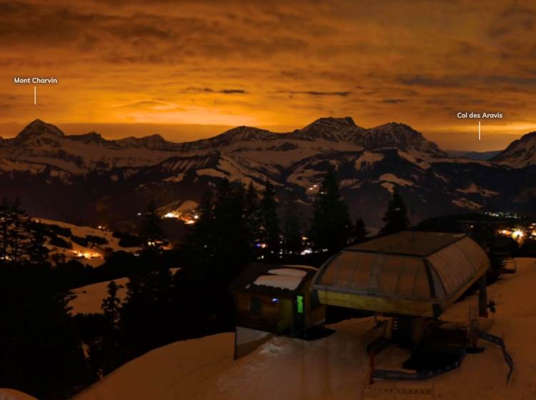Webcam panoramique départ Mont Rond de nuit