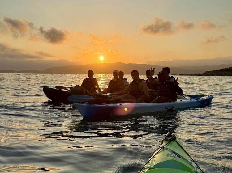 Abbartello kayak Corse paddle coucher de soleil