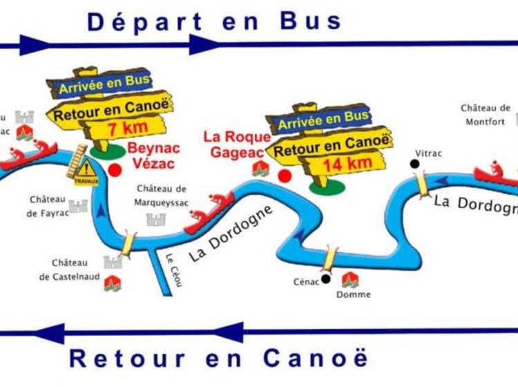 parcours canoë Dordogne