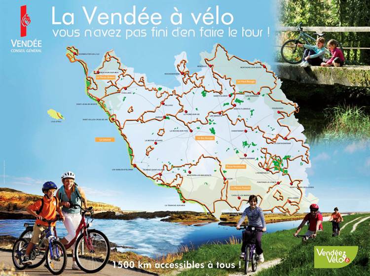 Cartographie des pistes cyclables de Vendée