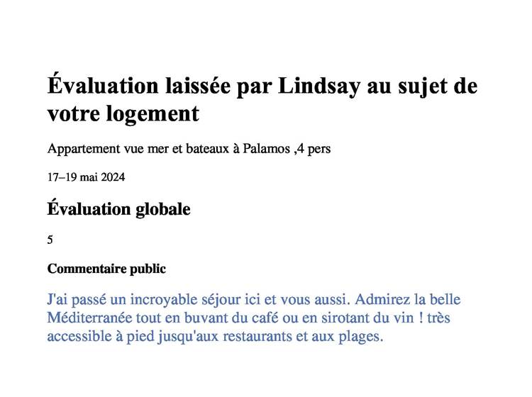 Séjour de Lindsay en Mai