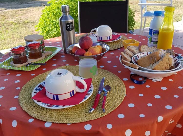 Petits déjeuners au Domaine Hias