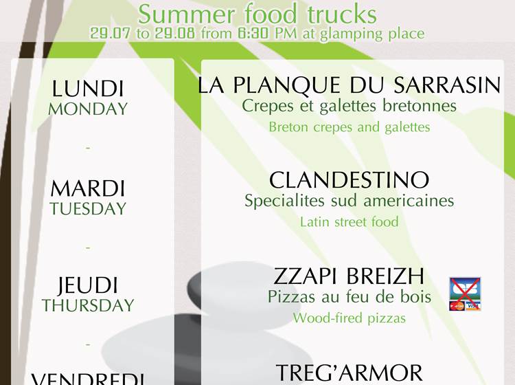 Programme des foodtrucks d'août 2024