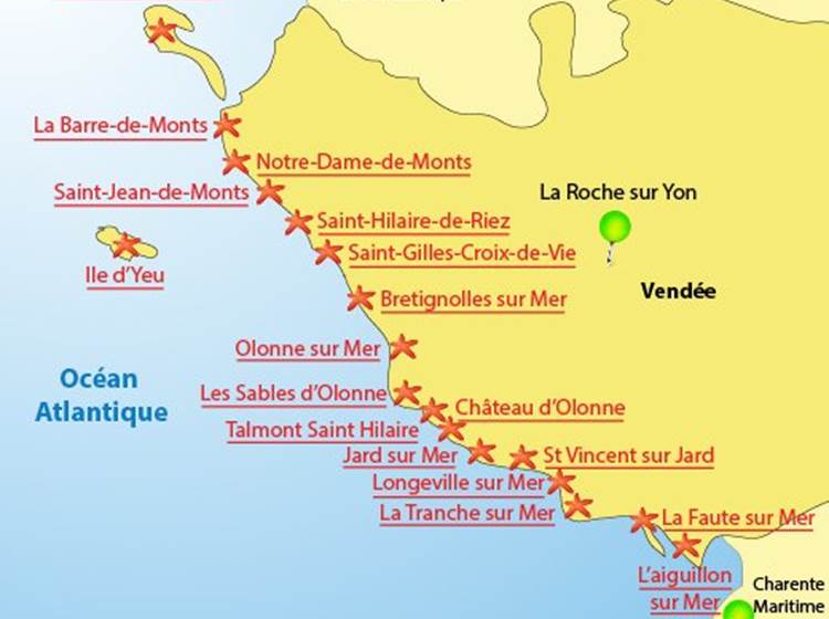 Cartographie des plages de Vendée